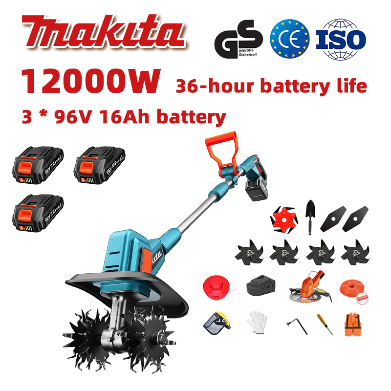 (Aku tööiga 36 tundi) 12000W ader + 96V 16Ah liitiumaku * 3 + kiirlaadija * 1 + labidas * 1 + sirge tera * 2 + adratera * 4 + sulamist saetera * 1 + lõiketera * 1 + lõikenöör * 1 + mitmesugused tarvikud